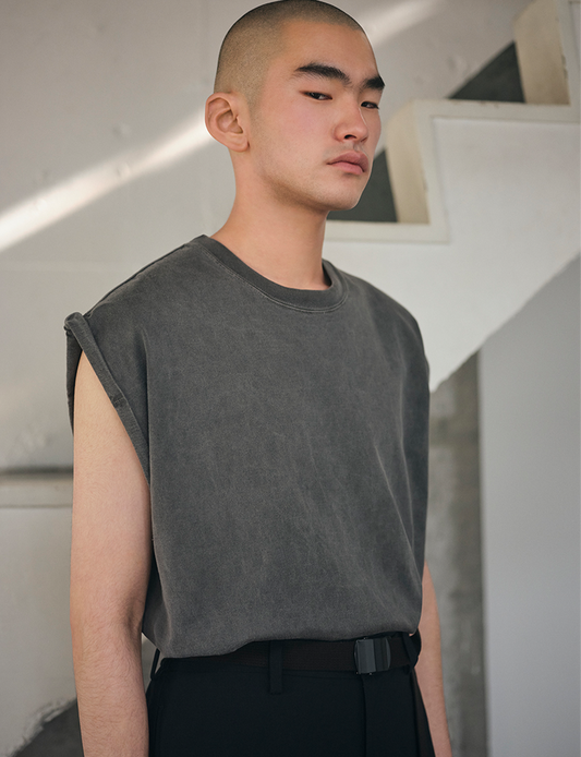 PIGMENT DYED ROLLED SLEEVE TEE
