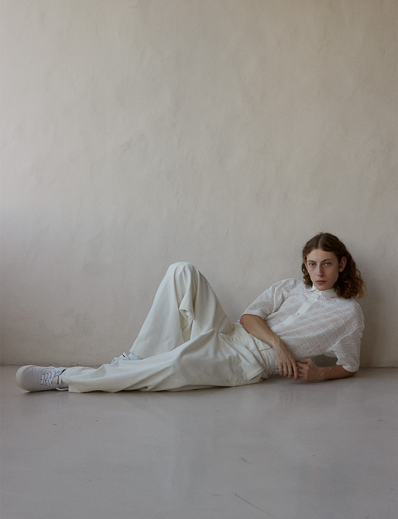 LACE BORDER S/S SHIRT