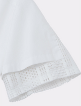 LACE MIX DOUBLE FRONT OVER SIZED SIGNATURE S/S SHIRT