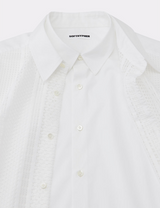 LACE MIX DOUBLE FRONT OVER SIZED SIGNATURE S/S SHIRT