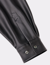 FAUX LEATHER OVER SIZED SHIRT