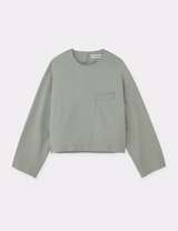 CROPPED NOCOLLAR PULLOVER SHIRT JACKET