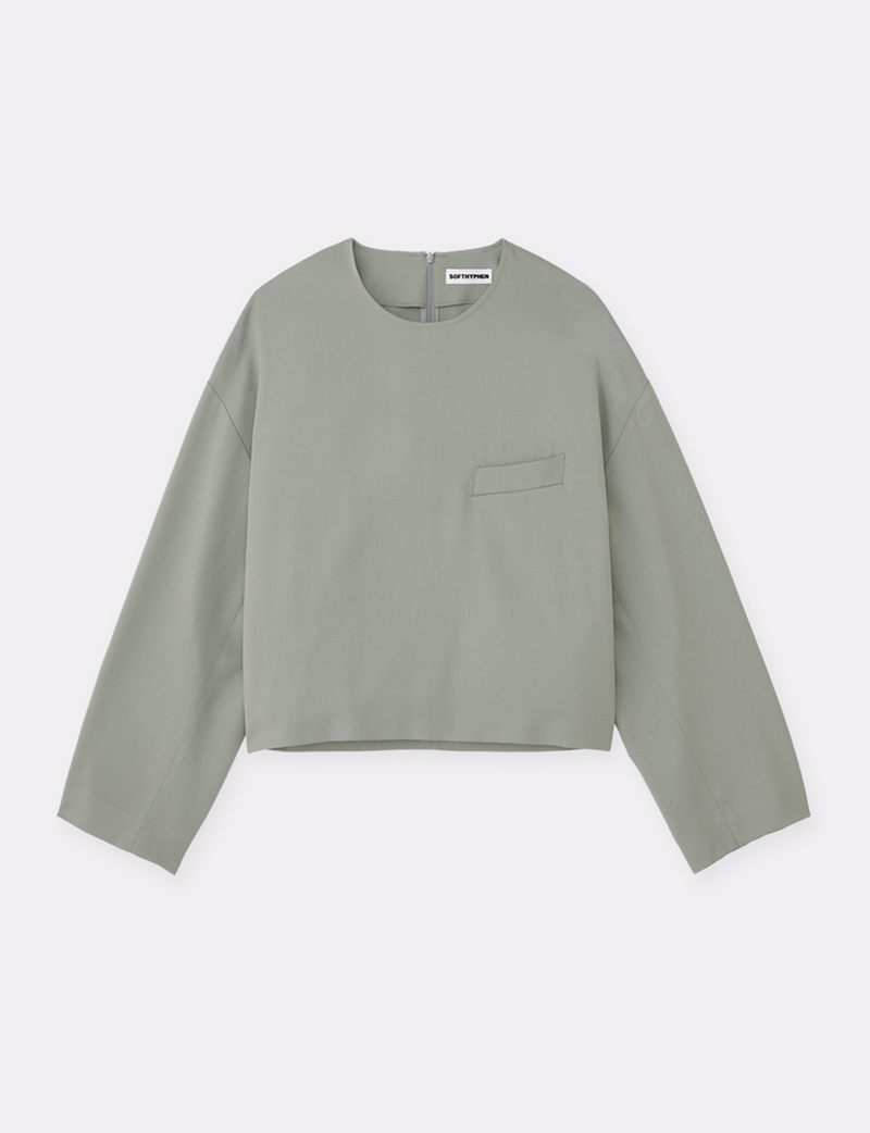 CROPPED NOCOLLAR PULLOVER SHIRT JACKET