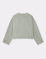 CROPPED NOCOLLAR PULLOVER SHIRT JACKET