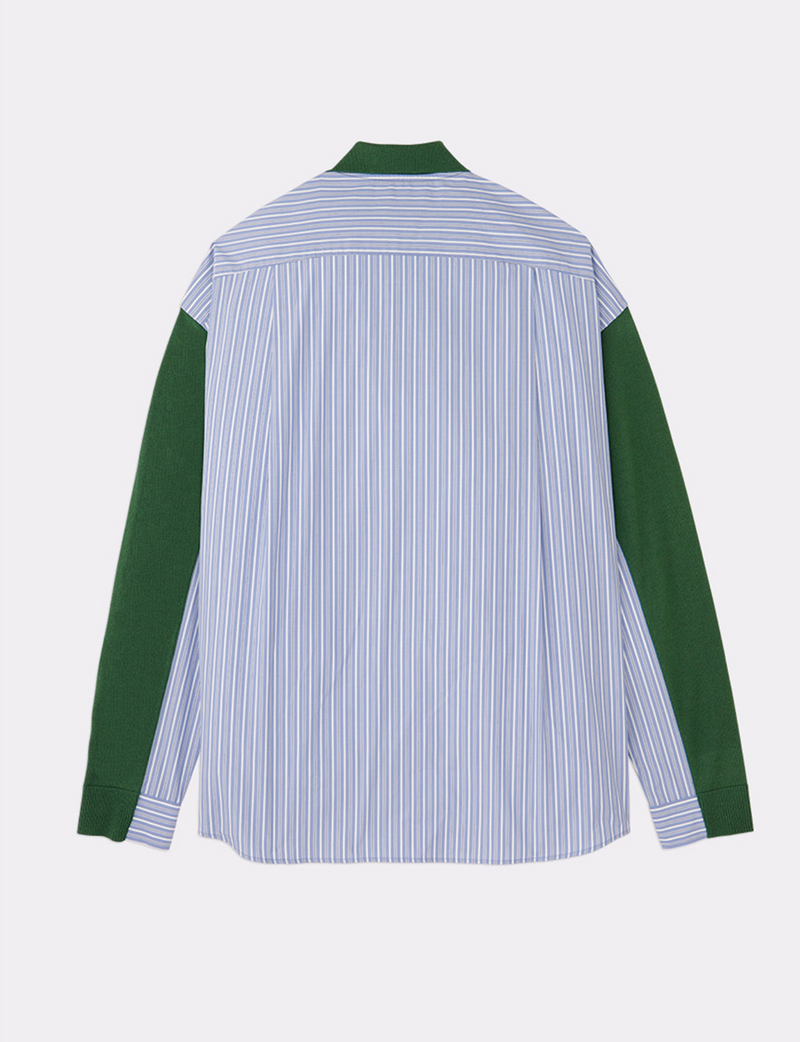 KNIT POLO OVER SIZED L/S SHIRT