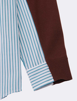 KNIT POLO OVER SIZED L/S SHIRT