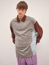 KNIT POLO OVER SIZED L/S SHIRT