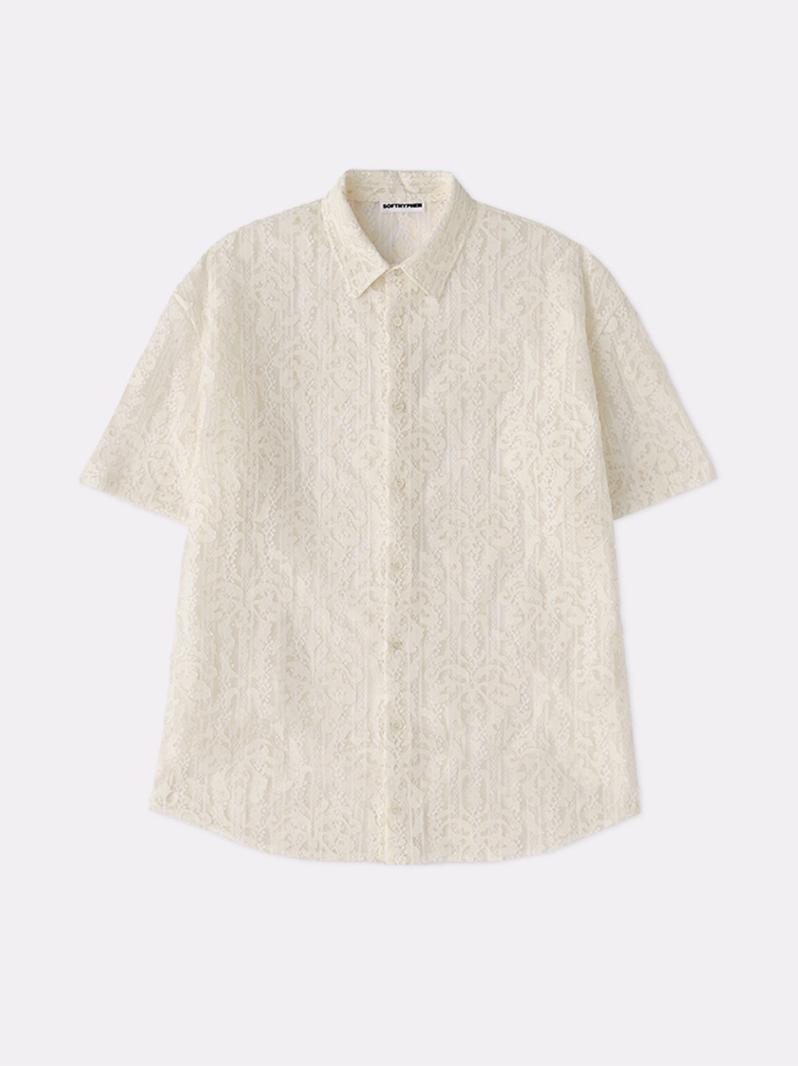 DAMASK PATTERNED LACE S/S SHIRT