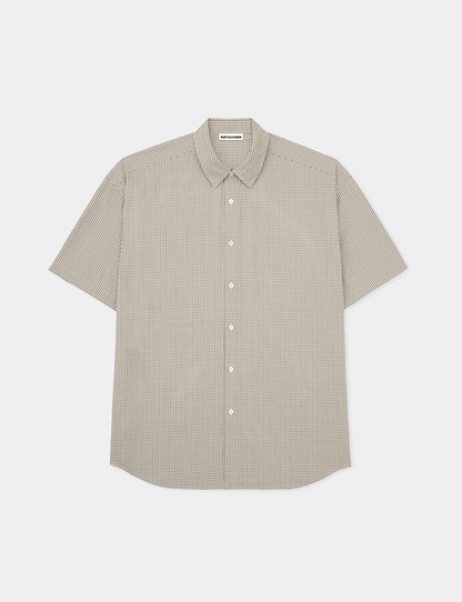 CHECK PATTERNED BASIC S/S SHIRT
