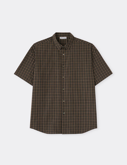 CHECK PATTERNED BASIC S/S SHIRT
