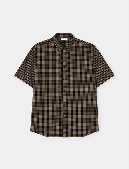 CHECK PATTERNED BASIC S/S SHIRT