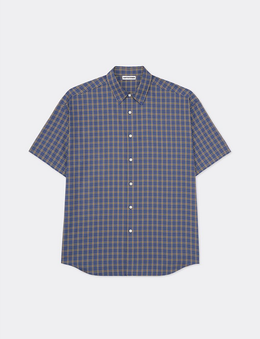 CHECK PATTERNED BASIC S/S SHIRT