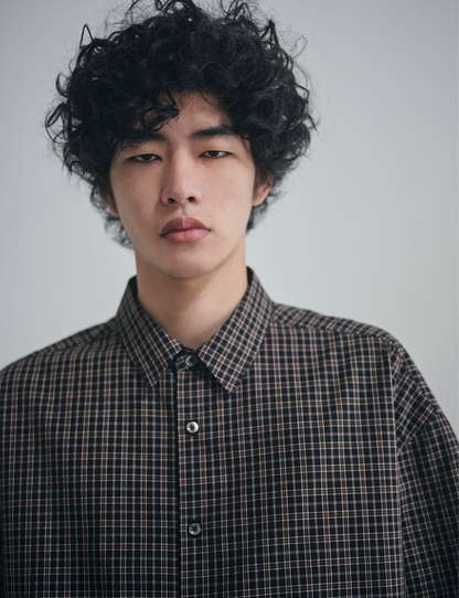 CHECK PATTERNED BASIC S/S SHIRT