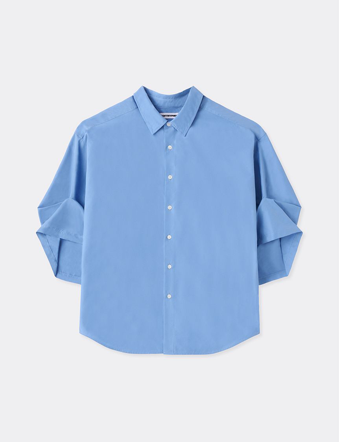 TUCKED SLEEVE PULLED BACK COLLAR SHIRT