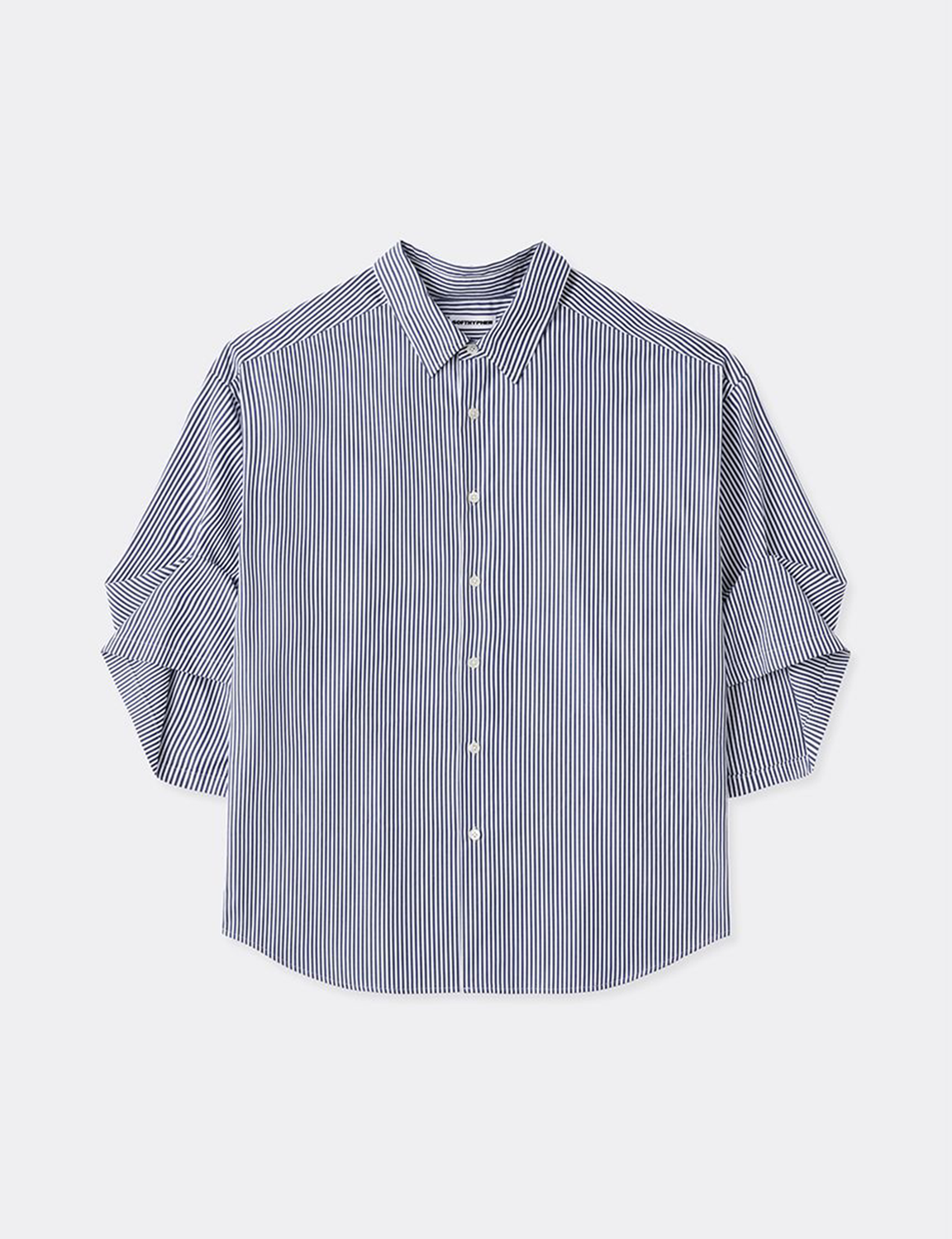 TUCKED SLEEVE PULLED BACK COLLAR SHIRT