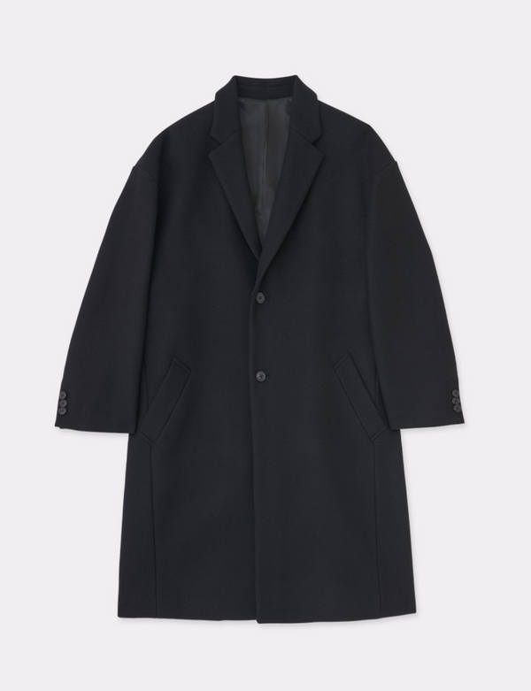 SOFTHYPHEN(ソフトハイフン) - MELTON CHESTER FIELD COAT メルトンチェスターフィールドコート ブラック