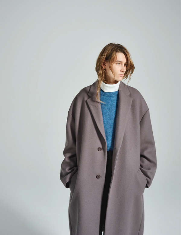 SOFTHYPHEN(ソフトハイフン) - MELTON CHESTER FIELD COAT メルトンチェスターフィールドコート グレー