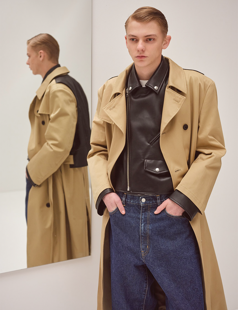 BACK TO FRONT RIDERS TRENCH COAT
