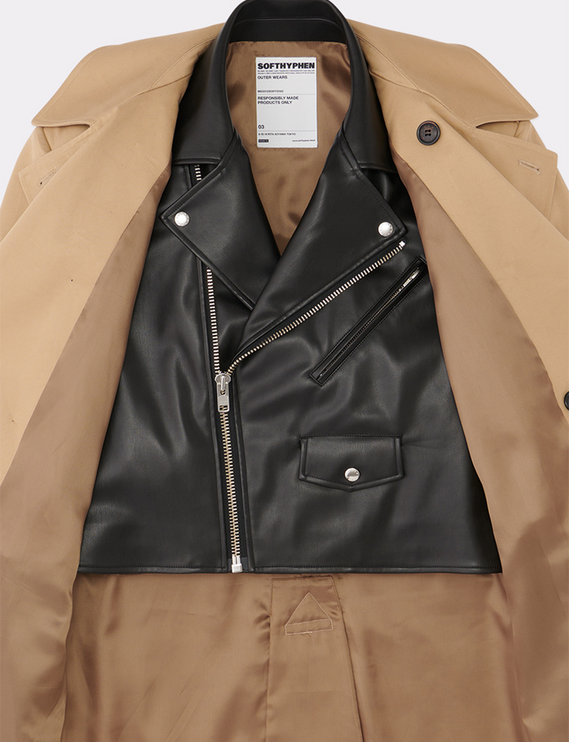 BACK TO FRONT RIDERS TRENCH COAT