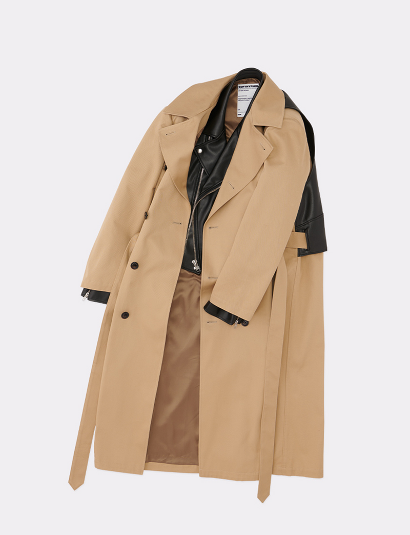 BACK TO FRONT RIDERS TRENCH COAT