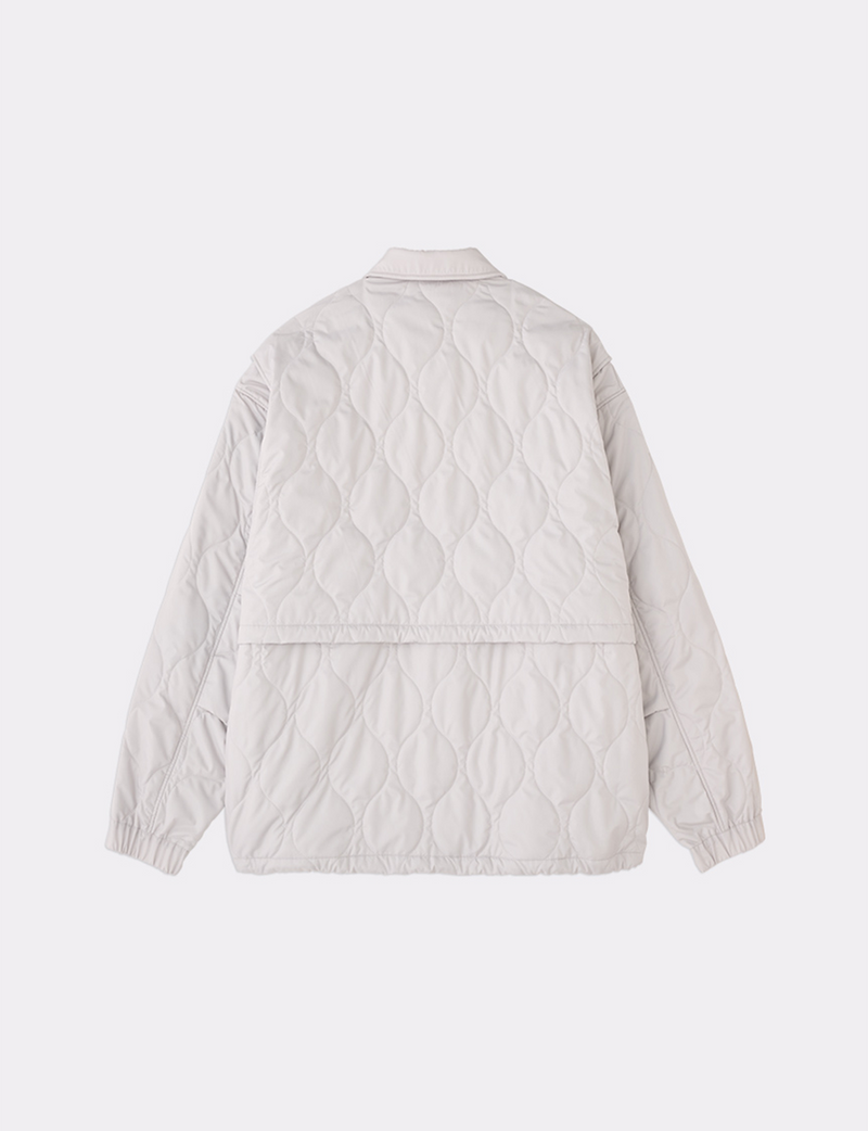 QUILTED ZIP POCKET BENCH JACKET