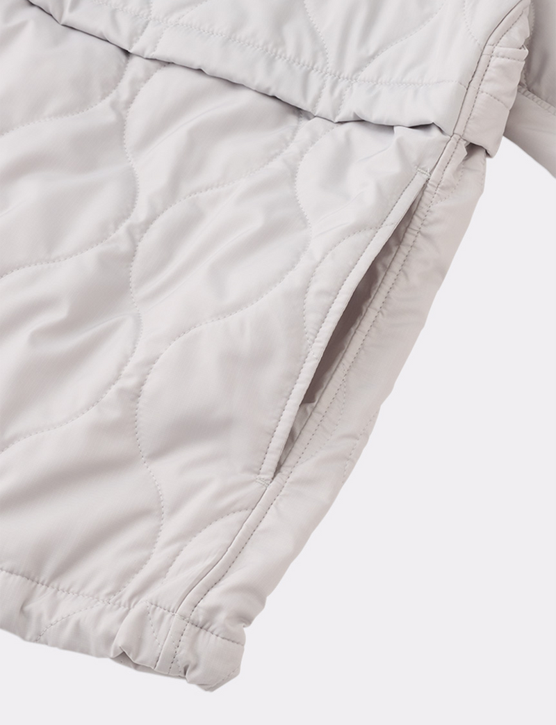 QUILTED ZIP POCKET BENCH JACKET