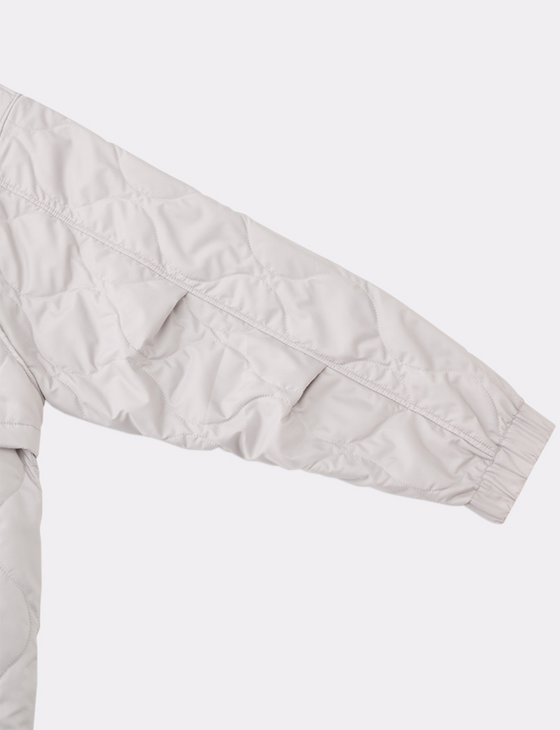 QUILTED ZIP POCKET BENCH JACKET