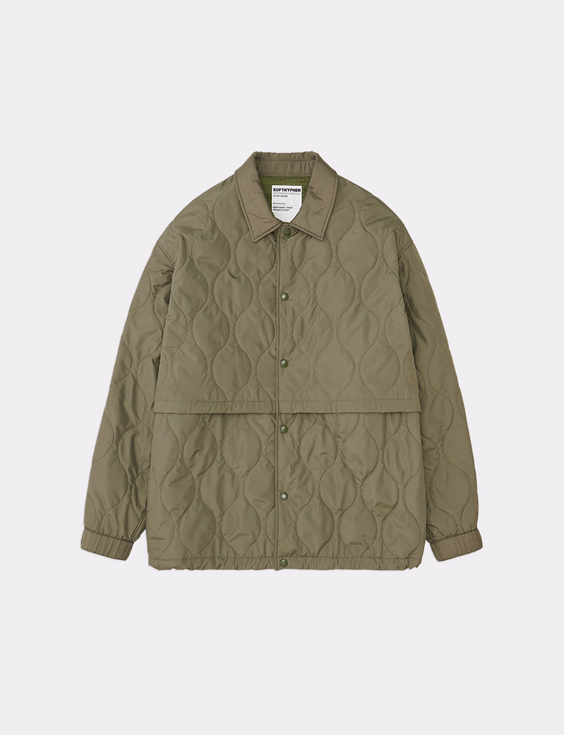 QUILTED ZIP POCKET BENCH JACKET