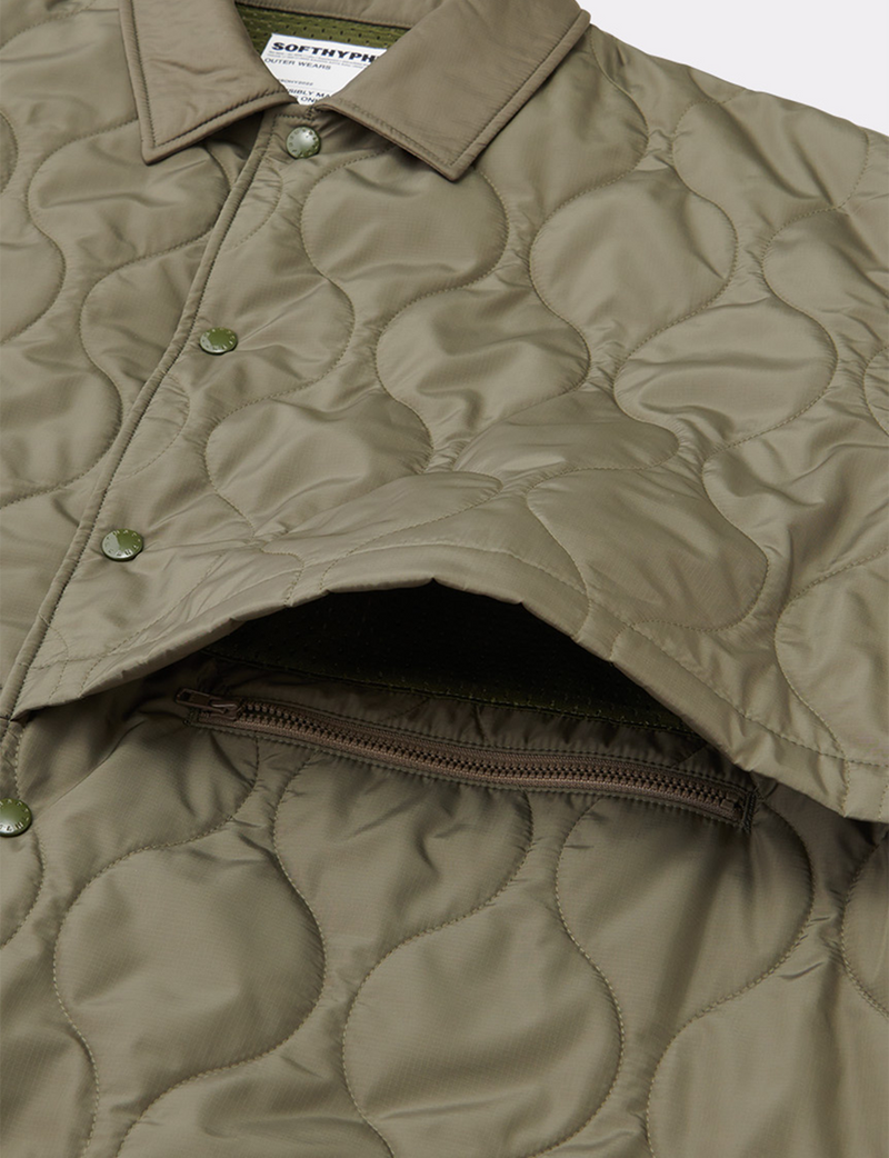 QUILTED ZIP POCKET BENCH JACKET