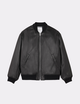 FAUX LEATHER BOMBER JACKET