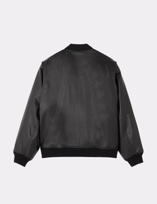 FAUX LEATHER BOMBER JACKET