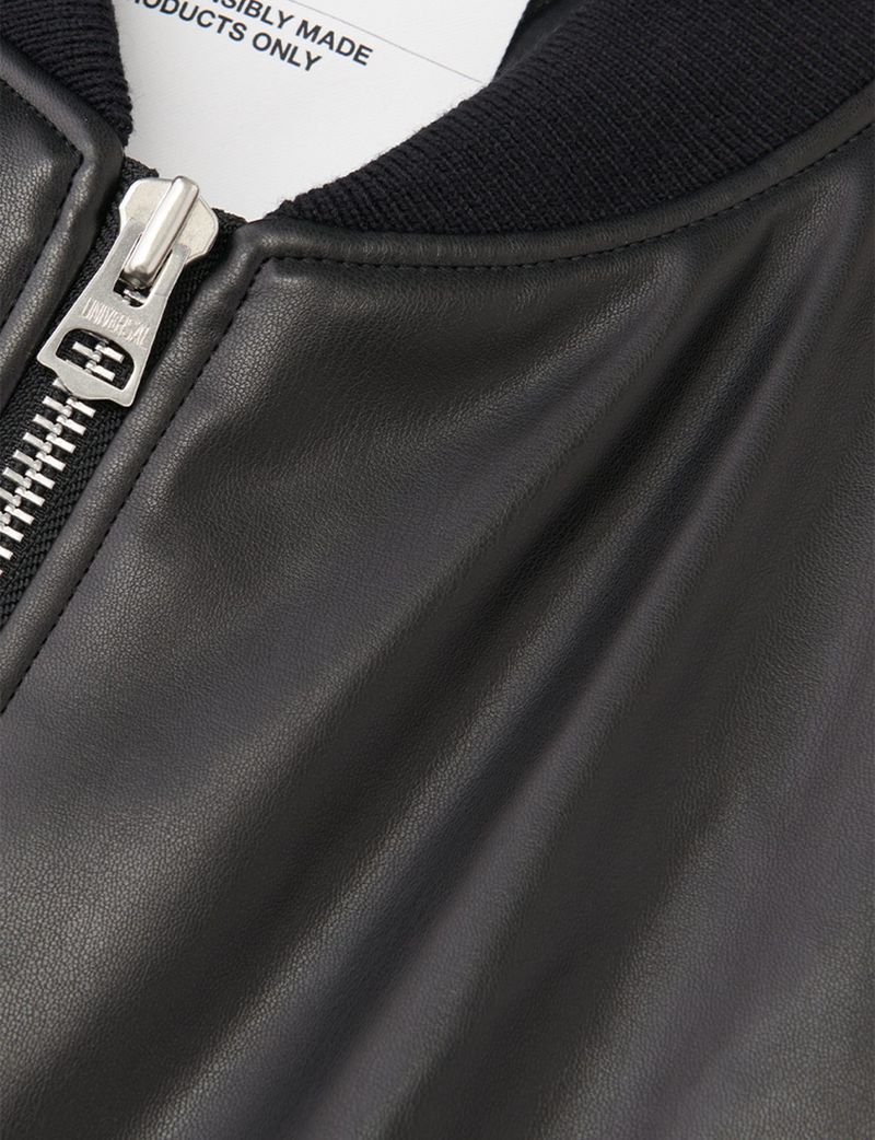 FAUX LEATHER BOMBER JACKET