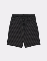 LINEN STRIPE WIDE SHORTS