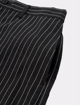 LINEN STRIPE WIDE SHORTS