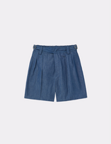 BELTED PIN TUCK SHORTS