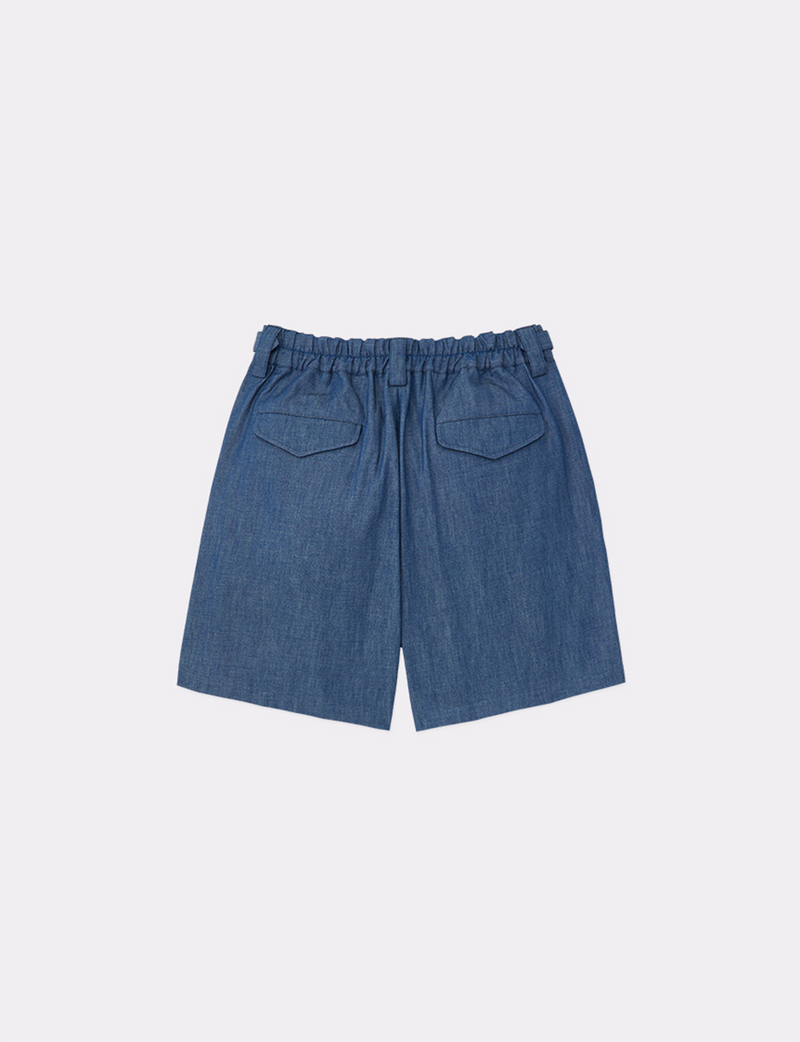 BELTED PIN TUCK SHORTS