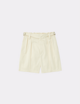 BELTED PIN TUCK SHORTS