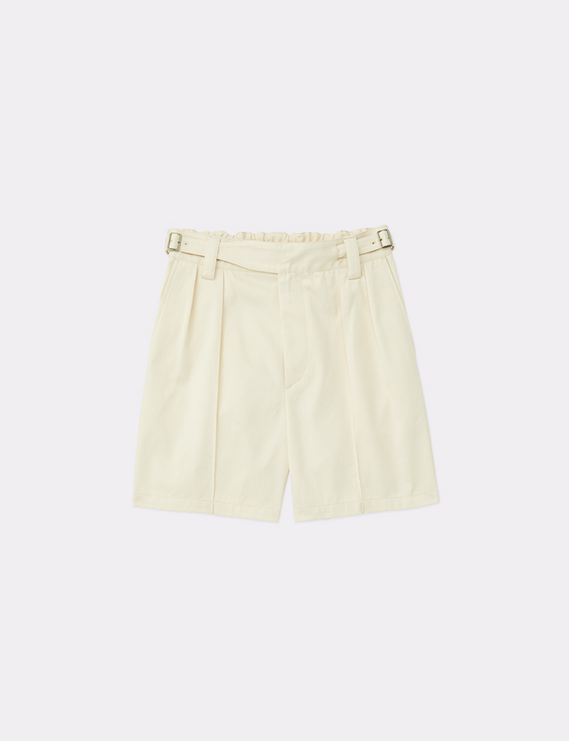 BELTED PIN TUCK SHORTS