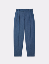BELTED PIN TUCK TROUSERS