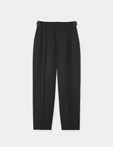 WOOL BELTED PIN TUCK TROUSERS