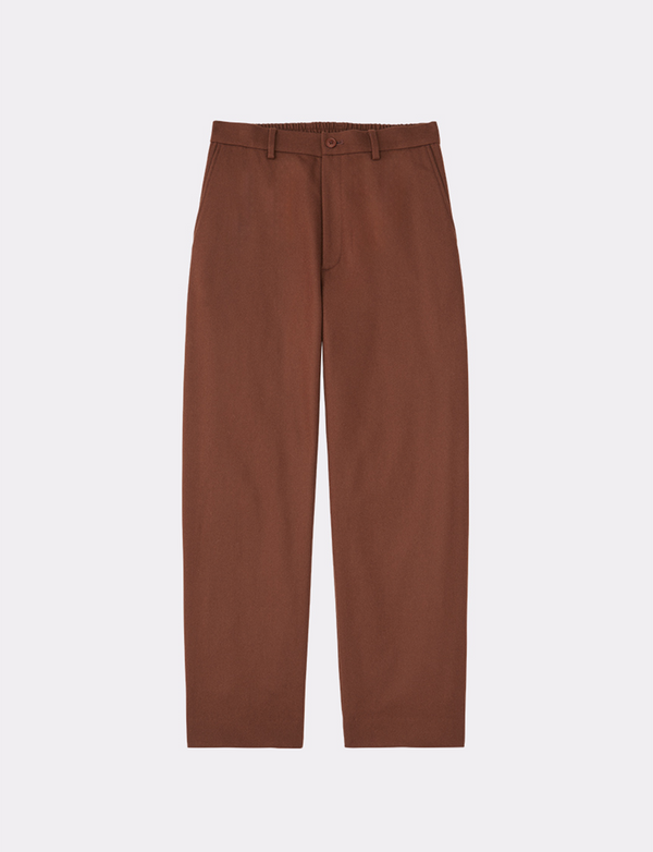 FLANNEL WOOL STRAIGHT WIDE PANT