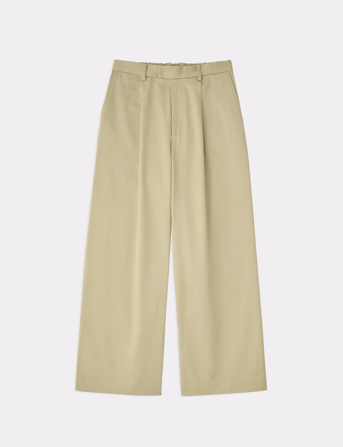 ORGANIC COTTON CHINO TUCKED EXTRA WIDE PANTS
