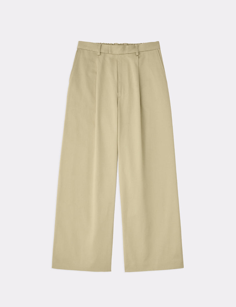 ORGANIC COTTON CHINO TUCKED EXTRA WIDE PANTS