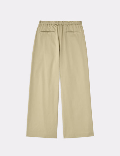ORGANIC COTTON CHINO TUCKED EXTRA WIDE PANTS