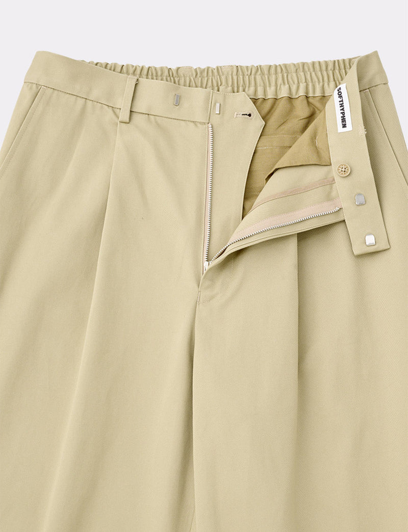 ORGANIC COTTON CHINO TUCKED EXTRA WIDE PANTS