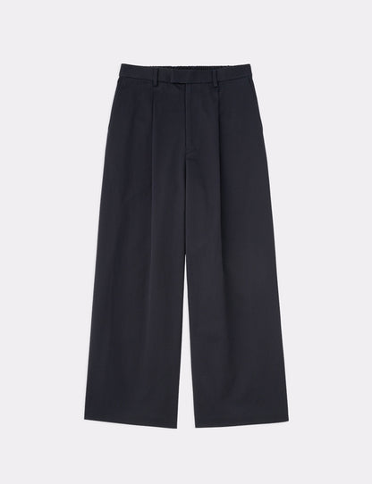 ORGANIC COTTON CHINO TUCKED EXTRA WIDE PANTS