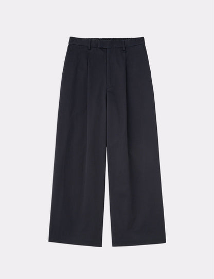 ORGANIC COTTON CHINO TUCKED EXTRA WIDE PANTS