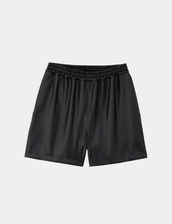 FAUX LEATHER SKATER SHORTS / 12