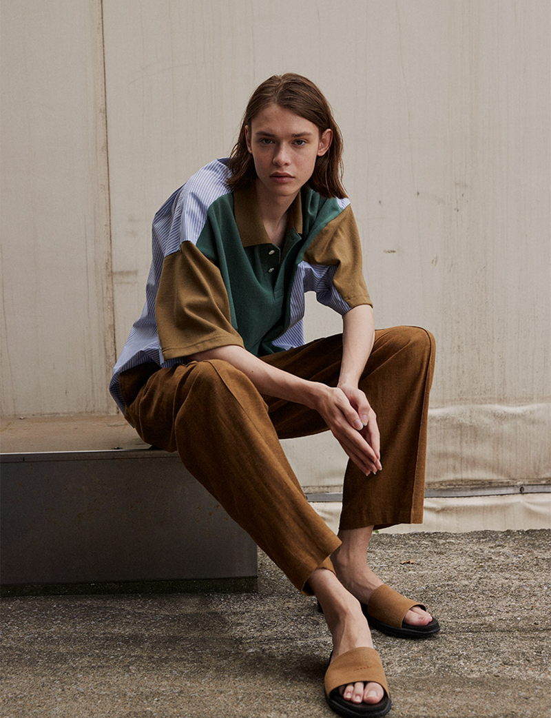 KNIT POLO OVER SIZED SHIRT