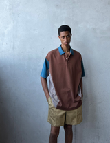 KNIT POLO OVER SIZED SHIRT